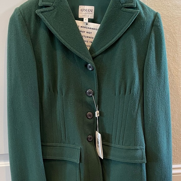 Armani Collezioni Clover Green Single Breasted Jacket.  Size 4 NWT - Picture 5 of 8
